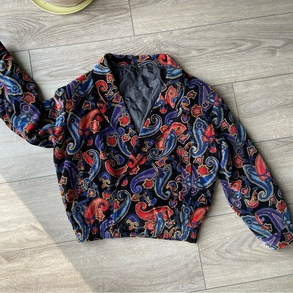 Vintage  Golden Horse Paisley Print Made in Japan Bomber Jacket - Picture 15 of 15